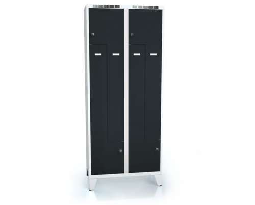 Cloakroom locker Z-shaped doors ALDUR 1 with feet 1920 x 800 x 500